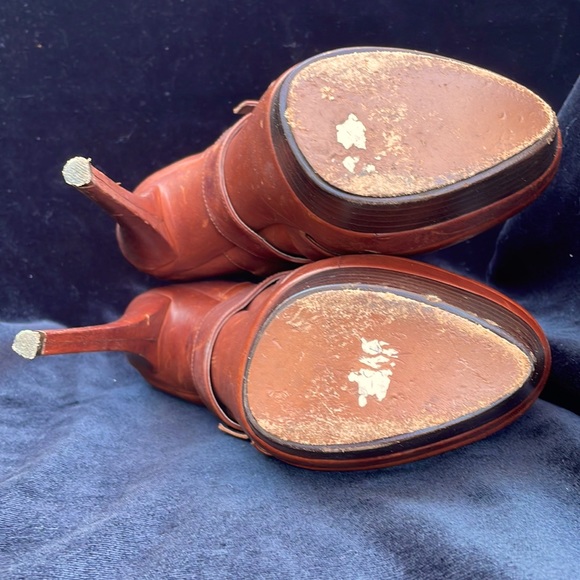 RACHEL ZOE HIGH HEEL STILLETTO LEATHER  STRAPPY ANKLE BOOTIES - 8 - Picture 9 of 10